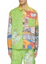 Main View - Click To Enlarge - ERL - Printed Floral Plastic Coated Back Panel Corduroy Shirt