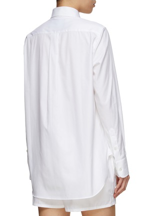 Back View - Click To Enlarge - HOMMEGIRLS - Logo Embroidered Cotton Shirt