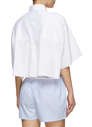 Back View - Click To Enlarge - HOMMEGIRLS - Overize Cropped Shirt