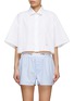Main View - Click To Enlarge - HOMMEGIRLS - Overize Cropped Shirt
