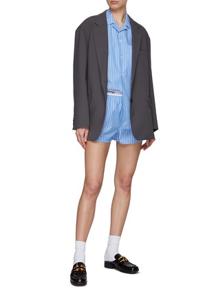 Figure View - Click To Enlarge - HOMMEGIRLS - Striped Cotton Shirt
