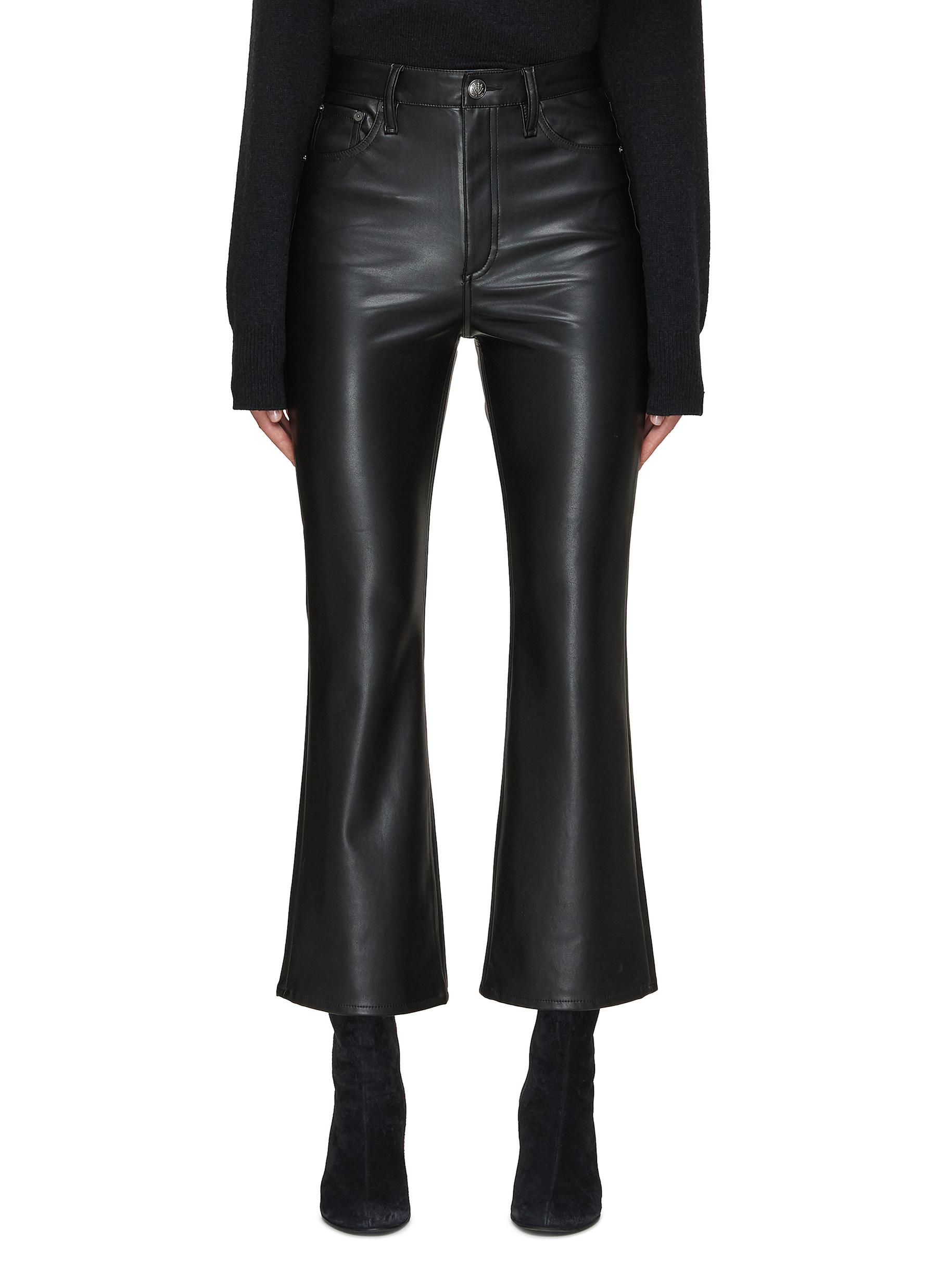 Casey Faux Leather Cropped Flared Pants