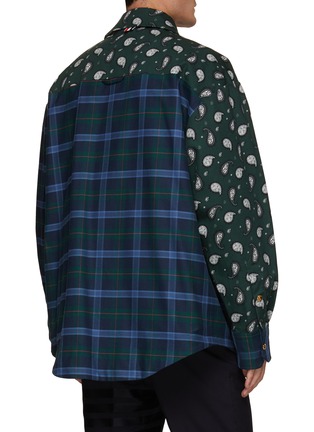 Back View - Click To Enlarge - THOM BROWNE - Oversized Paisley and Tartan Patchwork Shirt