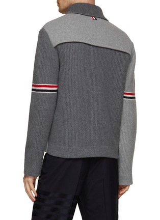 Back View - Click To Enlarge - THOM BROWNE - Ribbed Workman Cardigan