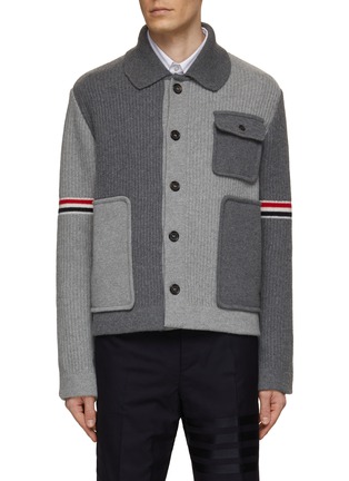 Main View - Click To Enlarge - THOM BROWNE - Ribbed Workman Cardigan