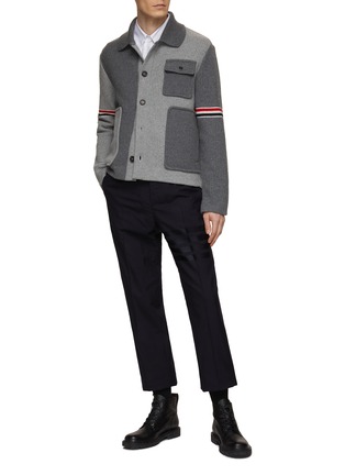 Figure View - Click To Enlarge - THOM BROWNE - Ribbed Workman Cardigan