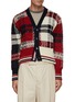 Main View - Click To Enlarge - THOM BROWNE - Donegal Wool Tartan Jacquard Cardigan