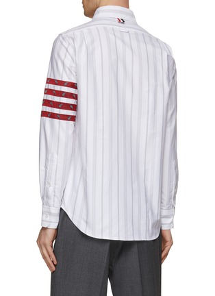 Back View - Click To Enlarge - THOM BROWNE - 4 Bar Paisley Motif Striped Shirt