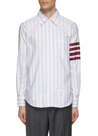 Main View - Click To Enlarge - THOM BROWNE - 4 Bar Paisley Motif Striped Shirt