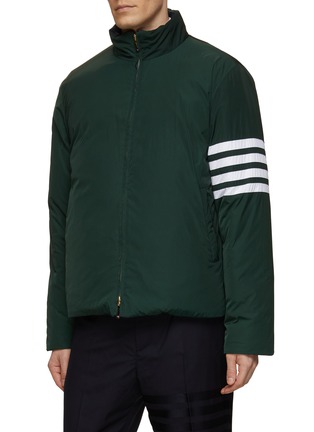 Back View - Click To Enlarge - THOM BROWNE - Reversible Tartan Flannel Puffer Jacket