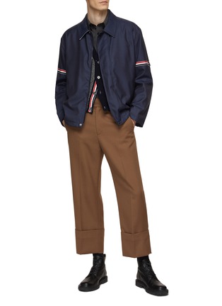 Figure View - Click To Enlarge - THOM BROWNE - Donegal Wool Twist Cable Knit Cardigan