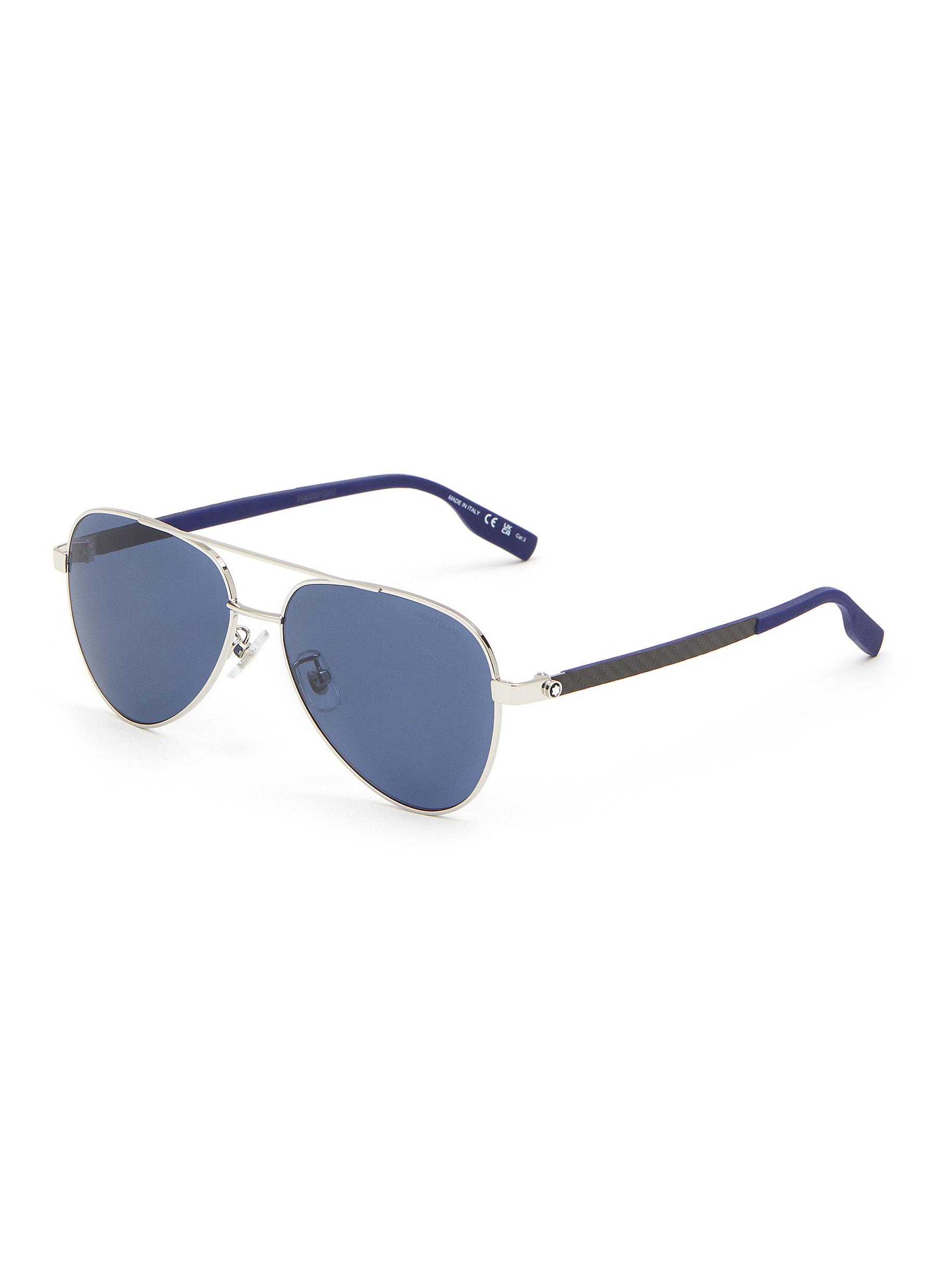 Metallic blue online aviator sunglasses