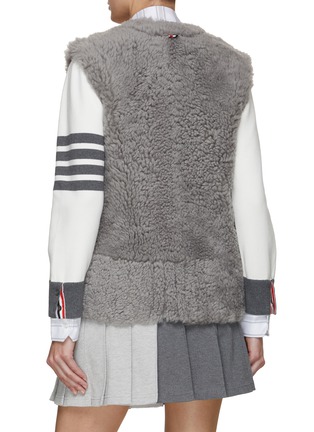 Back View - Click To Enlarge - THOM BROWNE  - Shearling Cardigan Vest