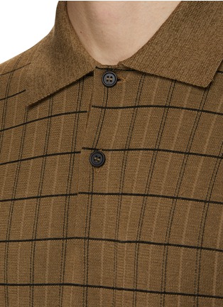  - THE ROW - Eutimo Chequered Wool Silk Cashmere Polo Shirt