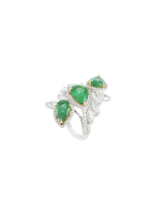 Detail View - Click To Enlarge - AMRAPALI LONDON - Panna Diamond Emerald 18K White Gold Ring