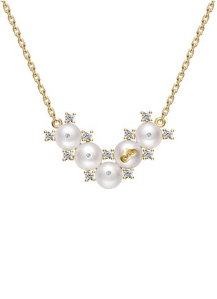 Main View - Click To Enlarge - YICI ZHAO ART & JEWELS - Wonderland Diamond Pearl 18K Gold Necklace — Size 40-42cm