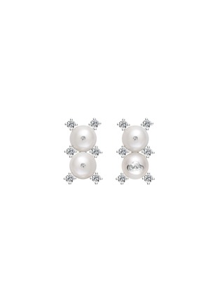 Main View - Click To Enlarge - YICI ZHAO ART & JEWELS - Wonderland Diamond Pearl 18K White Gold Earrings