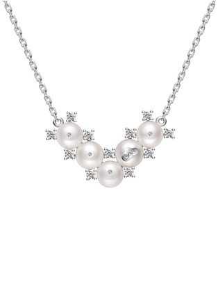 Main View - Click To Enlarge - YICI ZHAO ART & JEWELS - Wonderland Diamond Pearl 18K White Gold Necklace — Size 40-42cm