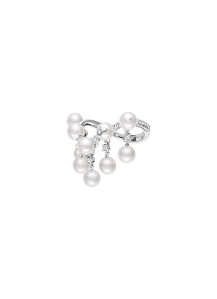 Detail View - Click To Enlarge - YICI ZHAO ART & JEWELS - Wonderland Diamond Pearl 18K White Gold Ring — Size HK13
