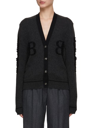 Main View - Click To Enlarge - BARRIE - B Emblem Thistle Knit Cardigan