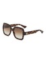 Main View - Click To Enlarge - GUCCI - Logo Tortoiseshell Effect Acetate Square Sunglasses