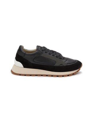 Main View - Click To Enlarge - BRUNELLO CUCINELLI - Monili Side Tab Low Top Leather Sneakers