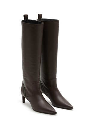 Detail View - Click To Enlarge - BRUNELLO CUCINELLI - Monili Embellished Leather Tall Boots