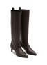Detail View - Click To Enlarge - BRUNELLO CUCINELLI - Monili Embellished Leather Tall Boots
