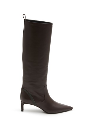 Main View - Click To Enlarge - BRUNELLO CUCINELLI - Monili Embellished Leather Tall Boots