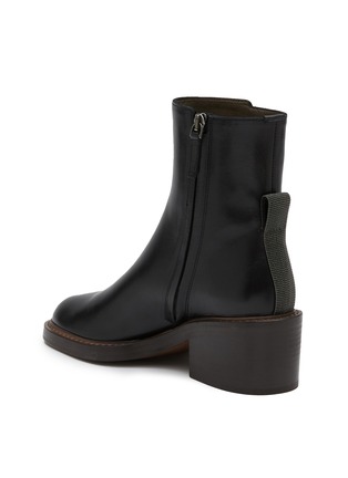  - BRUNELLO CUCINELLI - Monili Embellished Tab Leather Ankle Boots