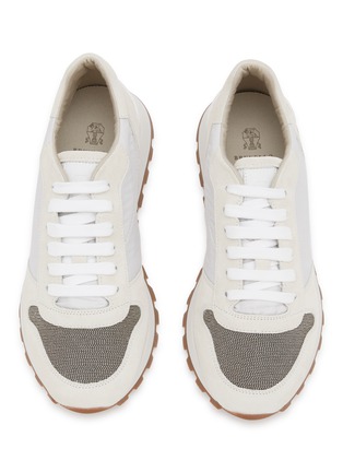 Detail View - Click To Enlarge - BRUNELLO CUCINELLI - Monili Toe Low Top Lace Up Sneakers