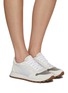 Figure View - Click To Enlarge - BRUNELLO CUCINELLI - Monili Toe Low Top Lace Up Sneakers
