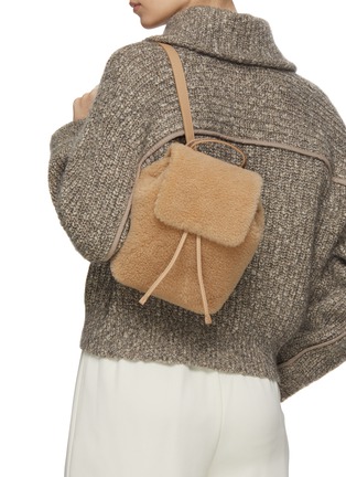 Figure View - Click To Enlarge - BRUNELLO CUCINELLI - Shearling Backpack
