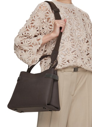 Figure View - Click To Enlarge - BRUNELLO CUCINELLI - Monili Embellished Leather Tote Bag
