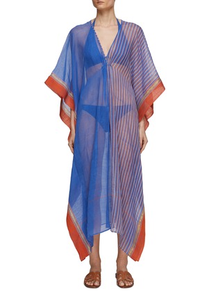 Main View - Click To Enlarge - TWO NEW YORK - Striped V-Neck Long Kaftan