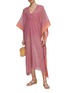 Figure View - Click To Enlarge - TWO NEW YORK - Striped V-Neck Long Kaftan
