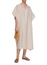 Figure View - Click To Enlarge - TWO NEW YORK - Ruffled Collar Striped Long Kaftan