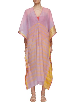 Main View - Click To Enlarge - TWO NEW YORK - Striped V-Neck Long Kaftan