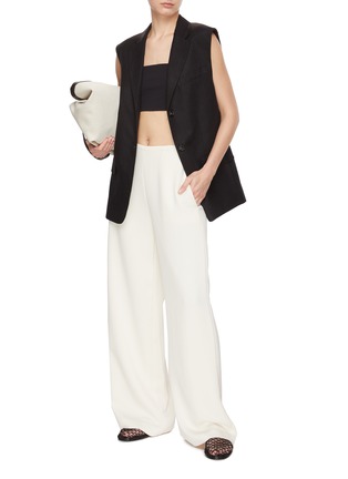 Figure View - Click To Enlarge - THEORY - Half Elasticated Wide Leg Pants