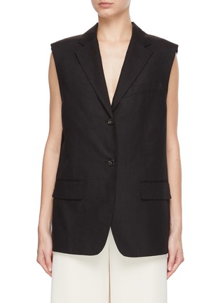 Main View - Click To Enlarge - THEORY - Oversized Linen Vest