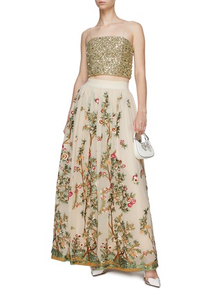 Figure View - Click To Enlarge - ALICE & OLIVIA - Catrina Floral Embroidery Maxi Skirt