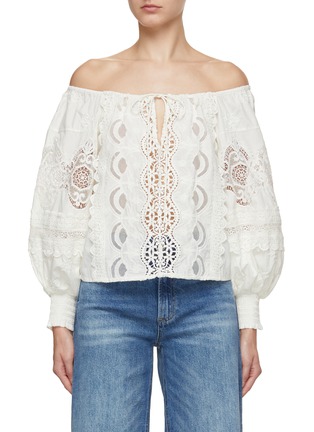 Main View - Click To Enlarge - ALICE & OLIVIA - Alta Off-Shoulder Guipure Lace Blouse