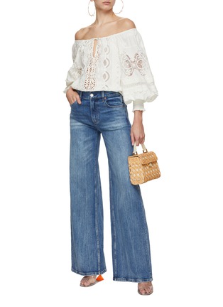 Figure View - Click To Enlarge - ALICE & OLIVIA - Alta Off-Shoulder Guipure Lace Blouse