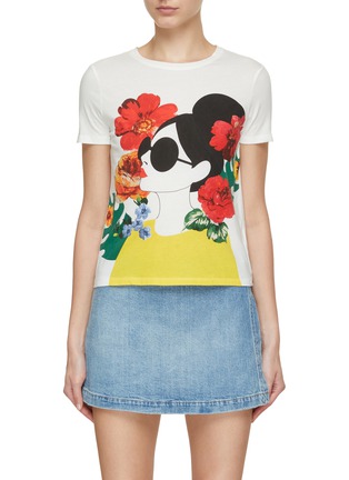 Main View - Click To Enlarge - ALICE & OLIVIA - Rylyn Stace Face Ringer T-Shirt