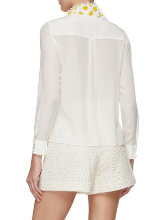 Back View - Click To Enlarge - ALICE & OLIVIA - Willa Daisy Embellished Silk Shirt