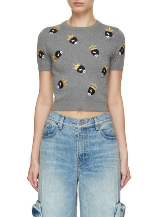 Main View - Click To Enlarge - ALICE & OLIVIA - Ciara Stace Face Knit Top
