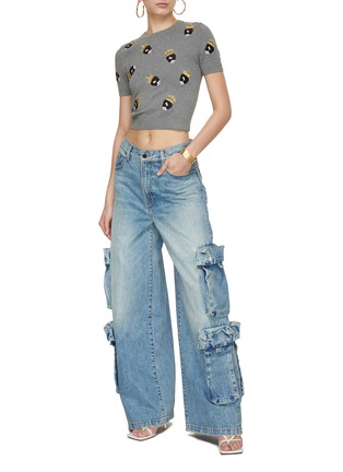 Figure View - Click To Enlarge - ALICE & OLIVIA - Ciara Stace Face Knit Top