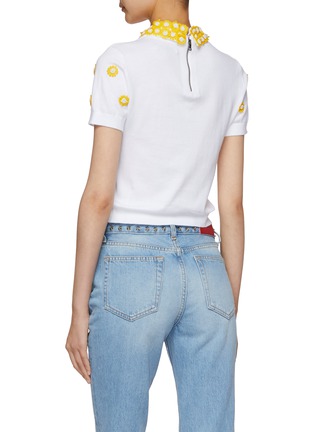Back View - Click To Enlarge - ALICE & OLIVIA - Ciara Daisy Beaded Embellishment Top