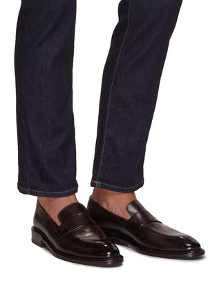 Figure View - Click To Enlarge - TESTONI - Venezia Leather Loafers