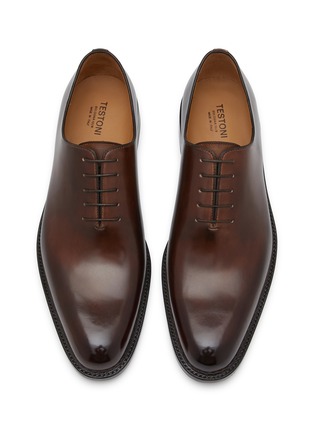 Detail View - Click To Enlarge - TESTONI - 10-Eyelet Leather Oxford Shoes